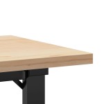vidaXL Masă de cafea, cadru O, 90x40x45,5 cm, lemn masiv pin și Oţel