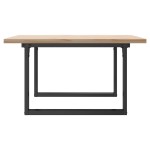 vidaXL Masă de cafea, cadru O, 90x90x45,5 cm, lemn masiv pin și Oţel