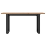 vidaXL Masă de cafea, cadru O, 100x50x45,5 cm, lemn masiv pin și Oţel