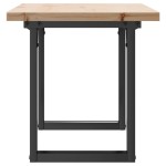 vidaXL Masă de cafea, cadru O, 100x50x45,5 cm, lemn masiv pin și Oţel