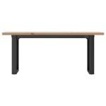 vidaXL Masă de cafea, cadru O, 110x40x45,5 cm, lemn masiv pin și Oţel