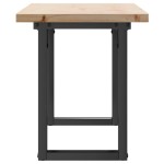 vidaXL Masă de cafea, cadru O, 110x40x45,5 cm, lemn masiv pin și Oţel