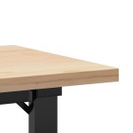 vidaXL Masă de cafea, cadru O, 110x40x45,5 cm, lemn masiv pin și Oţel