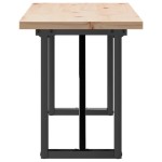vidaXL Masă de cafea, cadru O, 160x40x45,5 cm, lemn masiv pin și Oţel