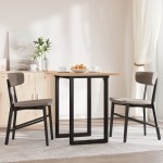 vidaXL Masă bucătărie, cadru O, 60x60x75,5 cm lemn masiv pin și Oţel