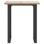 vidaXL Masă bucătărie, cadru O, 60x60x75,5 cm lemn masiv pin și Oţel