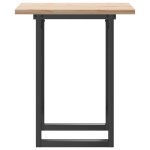 vidaXL Masă bucătărie, cadru O, 60x60x75,5 cm lemn masiv pin și Oţel