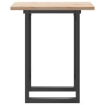 vidaXL Masă bucătărie, cadru O, 70x70x75,5 cm lemn masiv pin și Oţel