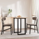 vidaXL Masă bucătărie, cadru O, 80x50x75,5 cm lemn masiv pin și Oţel vidaXL Masă bucătărie, cadru O, 80x50x75,5 cm lemn masiv pin și Oţel