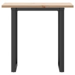 vidaXL Masă bucătărie, cadru O, 80x50x75,5 cm lemn masiv pin și Oţel vidaXL Masă bucătărie, cadru O, 80x50x75,5 cm lemn masiv pin și Oţel