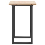 vidaXL Masă bucătărie, cadru O, 80x50x75,5 cm lemn masiv pin și Oţel vidaXL Masă bucătărie, cadru O, 80x50x75,5 cm lemn masiv pin și Oţel