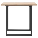 vidaXL Masă bucătărie, cadru O, 80x80x75,5 cm lemn masiv pin și Oţel