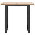 vidaXL Masă bucătărie, cadru O, 90x90x75,5 cm lemn masiv pin și Oţel