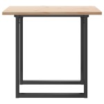 vidaXL Masă bucătărie, cadru O, 90x90x75,5 cm lemn masiv pin și Oţel
