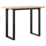 vidaXL Masă bucătărie, cadru O, 100x50x75,5 cm lemn masiv pin și Oţel vidaXL Masă bucătărie, cadru O, 100x50x75,5 cm lemn masiv pin și Oţel