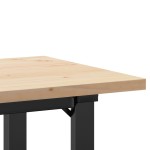 vidaXL Masă bucătărie, cadru O, 100x50x75,5 cm lemn masiv pin și Oţel vidaXL Masă bucătărie, cadru O, 100x50x75,5 cm lemn masiv pin și Oţel