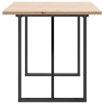 vidaXL Masă bucătărie, cadru O, 160x80x75,5 cm lemn masiv pin și Oţel