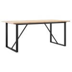 vidaXL Masă bucătărie, cadru O, 180x90x75,5 cm lemn masiv pin și Oţel vidaXL Masă bucătărie, cadru O, 180x90x75,5 cm lemn masiv pin și Oţel
