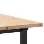 vidaXL Masă bucătărie, cadru O, 180x90x75,5 cm lemn masiv pin și Oţel vidaXL Masă bucătărie, cadru O, 180x90x75,5 cm lemn masiv pin și Oţel