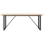 vidaXL Masă bucătărie, cadru O, 200x100x75,5cm lemn masiv pin și Oţel