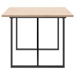 vidaXL Masă bucătărie, cadru O, 200x100x75,5cm lemn masiv pin și Oţel