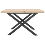vidaXL Masă de cafea, cadru X, 60x60x40,5 cm, lemn masiv pin și Oţel