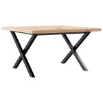 vidaXL Masă de cafea, cadru X, 60x60x40,5 cm, lemn masiv pin și Oţel