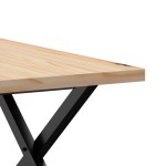 vidaXL Masă de cafea, cadru X, 60x60x40,5 cm, lemn masiv pin și Oţel
