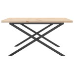 vidaXL Masă de cafea, cadru X, 80x80x45,5 cm, lemn masiv pin și Oţel