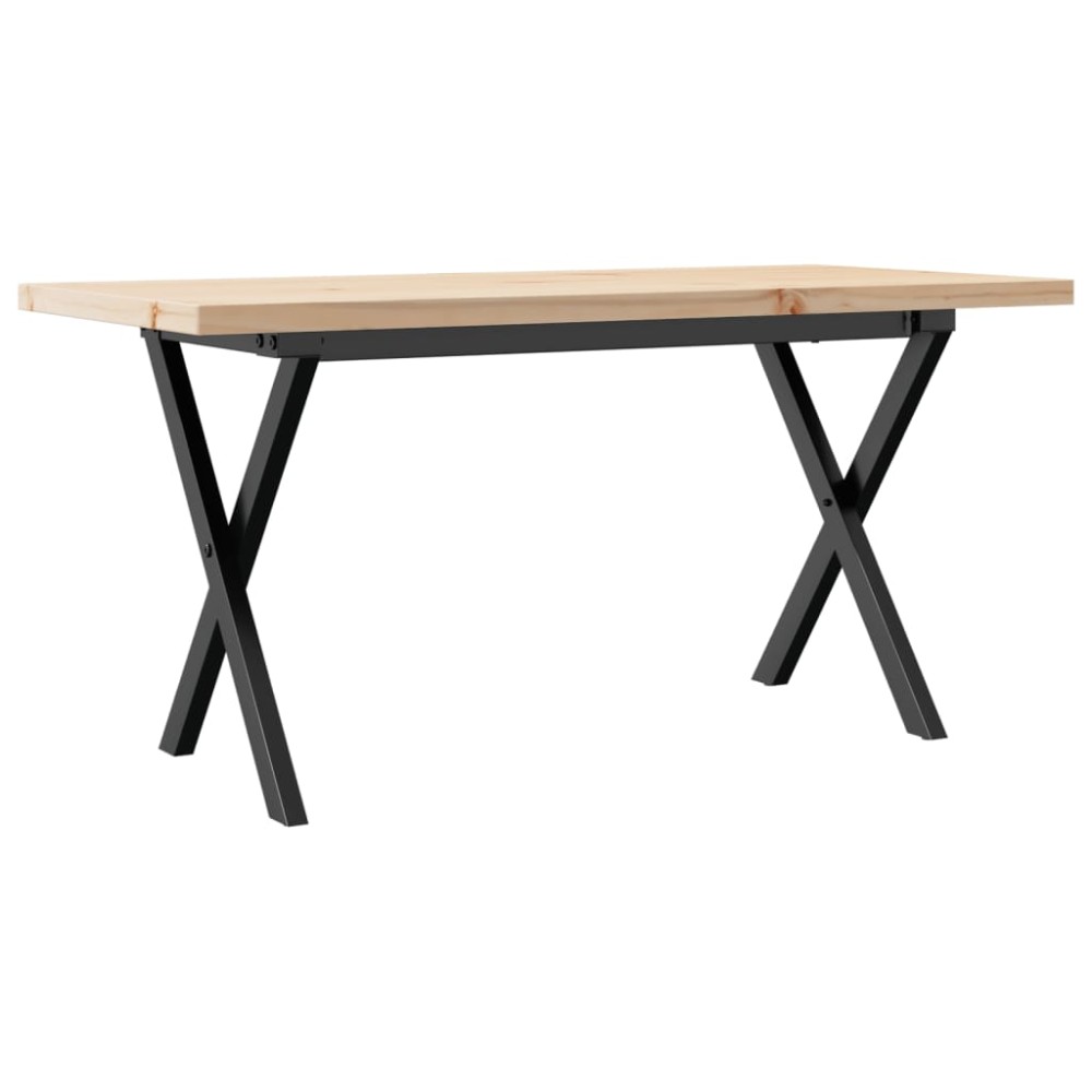 vidaXL Masă de cafea, cadru X, 90x40x45,5 cm, lemn masiv pin și Oţel