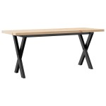 vidaXL Masă de cafea, cadru X, 110x40x45,5 cm, lemn masiv pin și Oţel