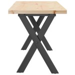 vidaXL Masă de cafea, cadru X, 110x40x45,5 cm, lemn masiv pin și Oţel