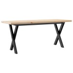 vidaXL Masă de cafea, cadru X, 110x40x45,5 cm, lemn masiv pin și Oţel