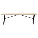 vidaXL Masă de cafea, cadru X, 160x40x45,5 cm, lemn masiv pin și Oţel