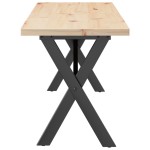 vidaXL Masă de cafea, cadru X, 160x40x45,5 cm, lemn masiv pin și Oţel