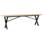 vidaXL Masă de cafea, cadru X, 160x40x45,5 cm, lemn masiv pin și Oţel