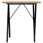 vidaXL Masă bucătărie, cadru X, 70x70x75,5 cm lemn masiv pin și Oţel