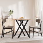 vidaXL Masă bucătărie, cadru X, 80x50x75,5 cm lemn masiv pin și Oţel