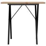 vidaXL Masă bucătărie, cadru X, 80x50x75,5 cm lemn masiv pin și Oţel