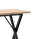 vidaXL Masă bucătărie, cadru X, 80x50x75,5 cm lemn masiv pin și Oţel
