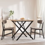 vidaXL Masă bucătărie, cadru X, 90x90x75,5 cm lemn masiv pin și Oţel vidaXL Masă bucătărie, cadru X, 90x90x75,5 cm lemn masiv pin și Oţel