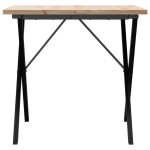 vidaXL Masă bucătărie, cadru X, 90x90x75,5 cm lemn masiv pin și Oţel vidaXL Masă bucătărie, cadru X, 90x90x75,5 cm lemn masiv pin și Oţel