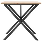 vidaXL Masă bucătărie, cadru X, 90x90x75,5 cm lemn masiv pin și Oţel vidaXL Masă bucătărie, cadru X, 90x90x75,5 cm lemn masiv pin și Oţel