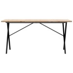 vidaXL Masă bucătărie, cadru X, 140x80x75,5 cm lemn masiv pin și Oţel