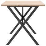 vidaXL Masă bucătărie, cadru X, 140x80x75,5 cm lemn masiv pin și Oţel