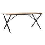 vidaXL Masă bucătărie, cadru X, 180x90x75,5 cm lemn masiv pin și Oţel vidaXL Masă bucătărie, cadru X, 180x90x75,5 cm lemn masiv pin și Oţel