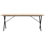 vidaXL Masă bucătărie, cadru X, 200x100x75,5cm lemn masiv pin și Oţel vidaXL Masă bucătărie, cadru X, 200x100x75,5cm lemn masiv pin și Oţel