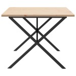 vidaXL Masă bucătărie, cadru X, 200x100x75,5cm lemn masiv pin și Oţel vidaXL Masă bucătărie, cadru X, 200x100x75,5cm lemn masiv pin și Oţel