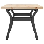 vidaXL Masă de cafea, cadru Y, 80x50x40,5 cm, lemn masiv pin și Oţel