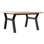 vidaXL Masă de cafea, cadru Y, 80x80x45,5 cm, lemn masiv pin și Oţel